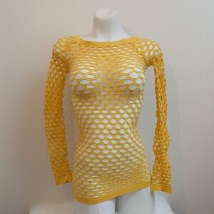 Grip Yellow Open Net Long Sleeve Top